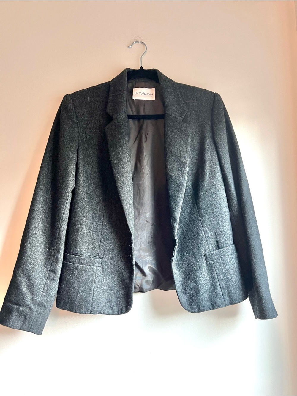 JH Collectibles Wool Women's Dark Charcoal Gray Blazer